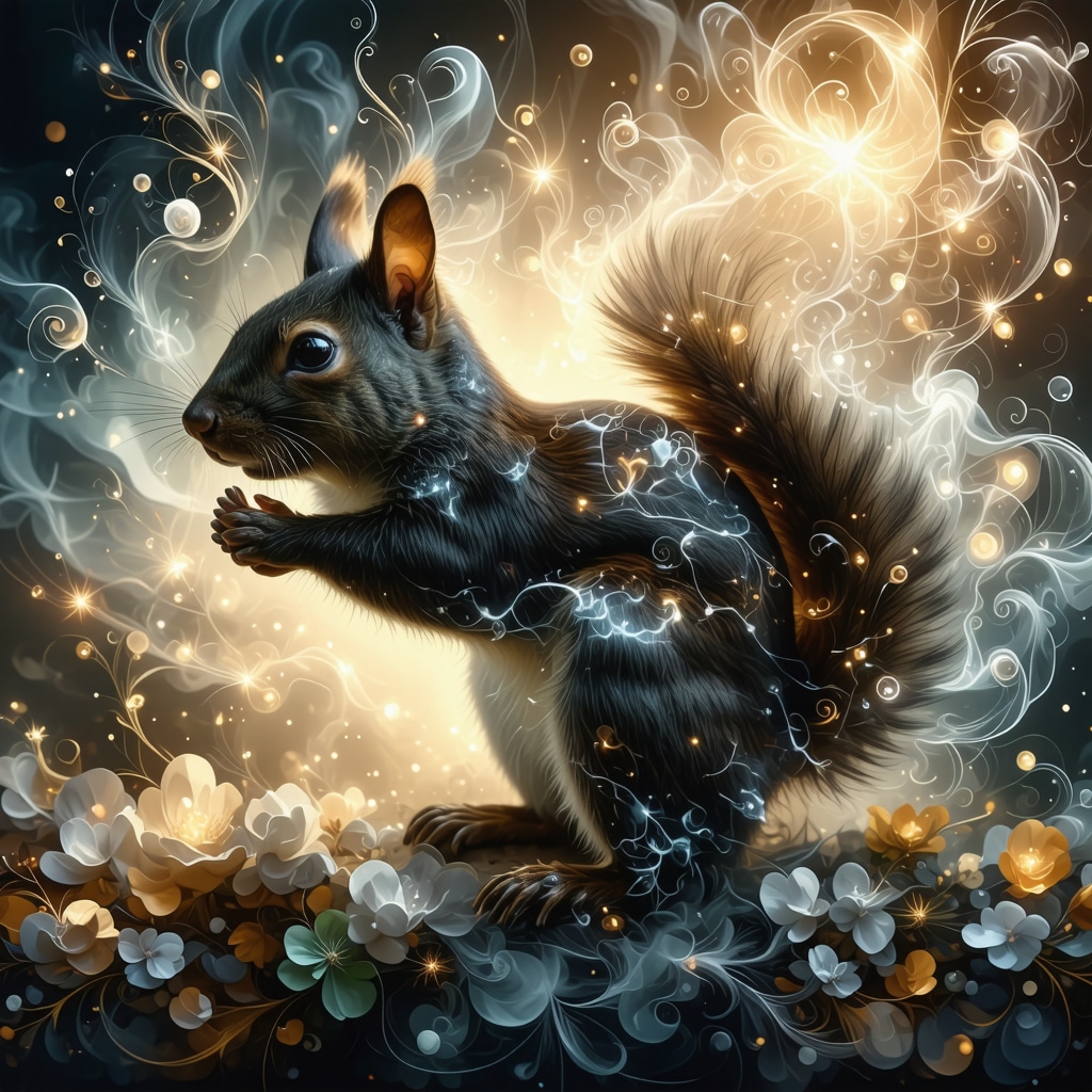 Illustration of a squirrel symbolizing spiritual and psychological balance in Islamic dream interpretation