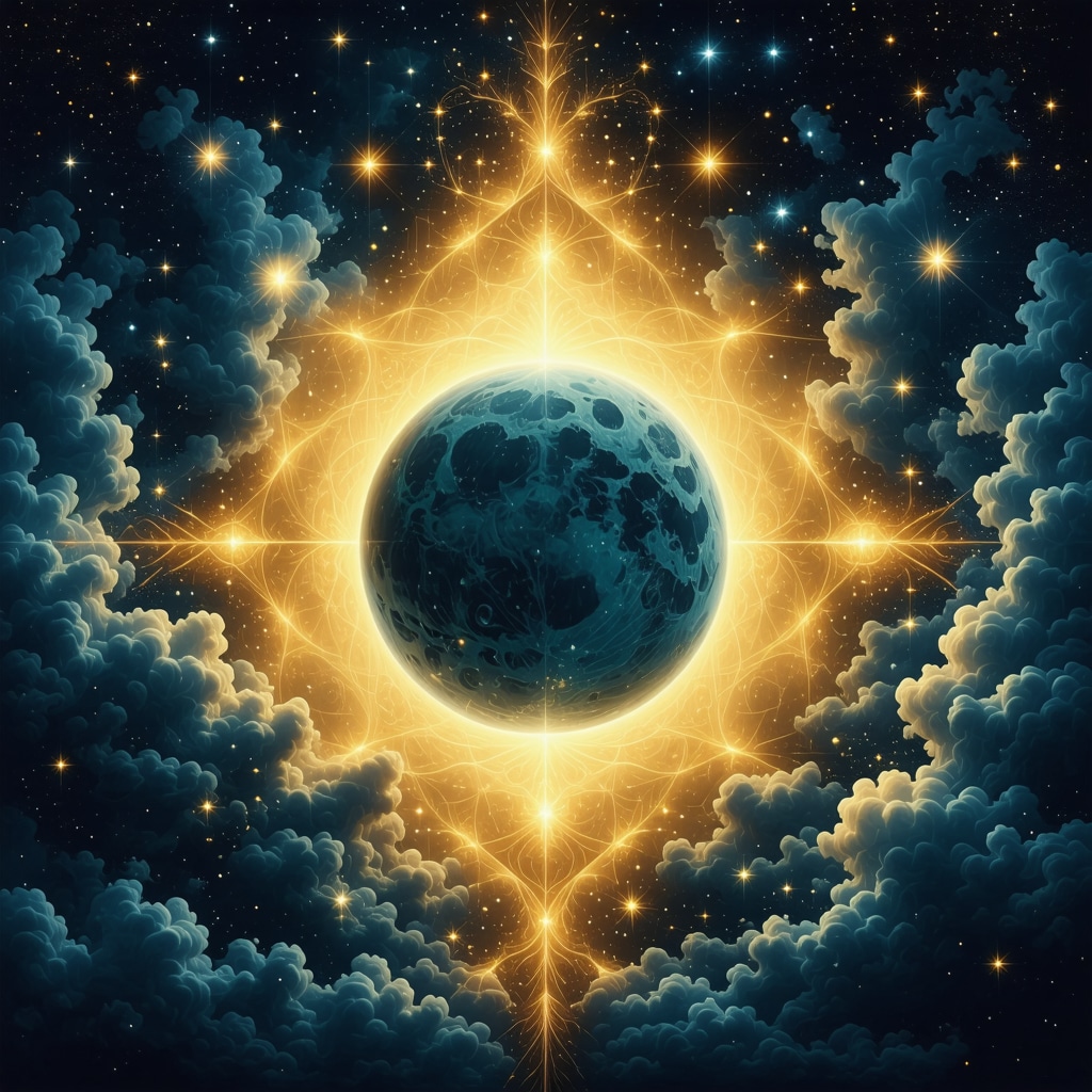 Simboluri islamice în vise Imagine cu simboluri islamice precum lumină și rugăciune în vis, reprezentare artistică