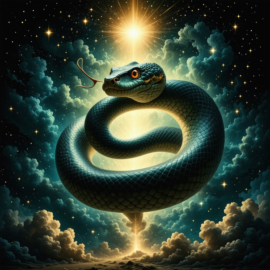 Illustration of a snake symbolizing spiritual messages in Islamic dream interpretation