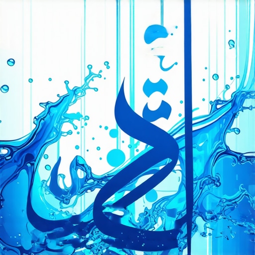 Calligraphy with water symbols in Islam Islamic calligraphy with water symbols representing spiritual purity