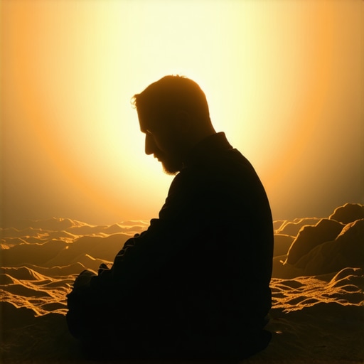 Person meditating over spiritual Islamic dream symbolism