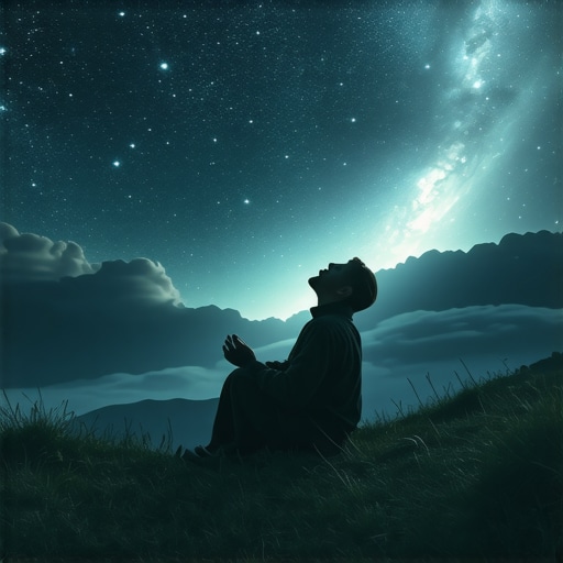 A person peacefully sleeping, surrounded by divine illumination symbolizing spiritual messages about health in Islam.