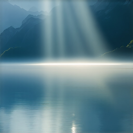 Peisaj simbolic cu lumină divină și elemente spirituale reprezentând visurile despre moarte în islam