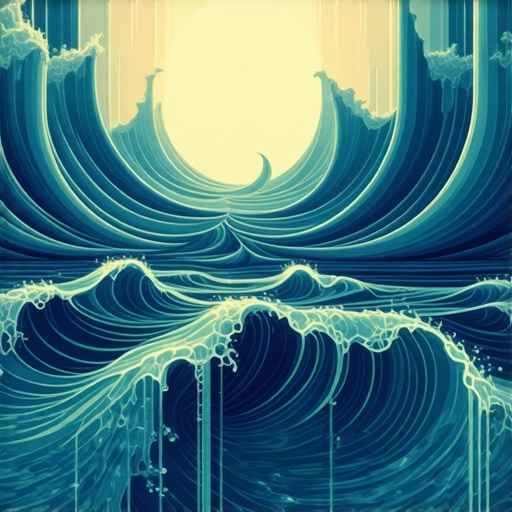 Symbolurile islamice ale viselor despre apă și viza, iluminare spirituală Ilustrație simboluri islamice ale viselor despre apă și viza, reprezentând iluminare spirituală și protecție divină