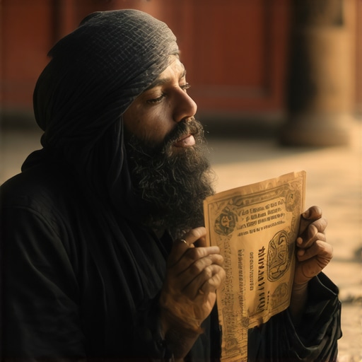 Muslim dreaming of a divine visa symbolizing spiritual protection