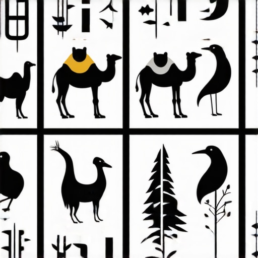 Islamic symbols and animals representing spiritual messages