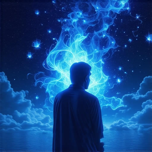 Deep Reflection on Dreams and Prosperity Person in contemplation with Islamic motifs symbolizing dreams and wealth