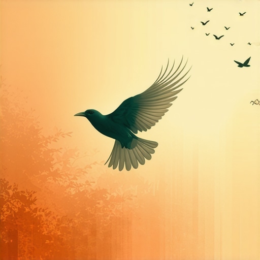 A bird soaring in a mystical Islamic dream scene, symbolizing divine messages.