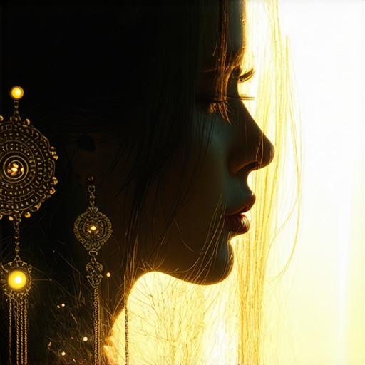 Islamic Dream Symbolism: Shining Earrings and Divine Light Illustration of shining earrings in an Islamic dream with divine symbols and spiritual light