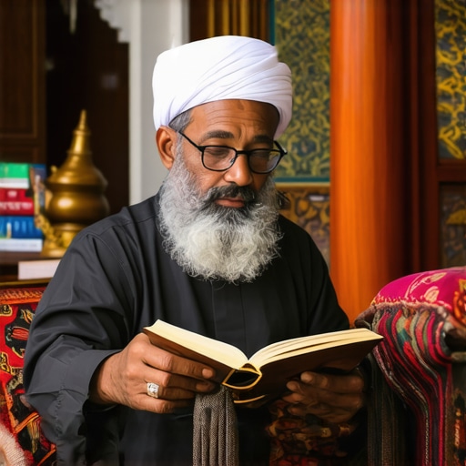 Islamic scholar studying dreams about divine messages and prosperity