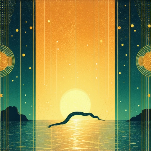 Sacred symbols like water, light, and snakes representing divine messages in Islamic dreams